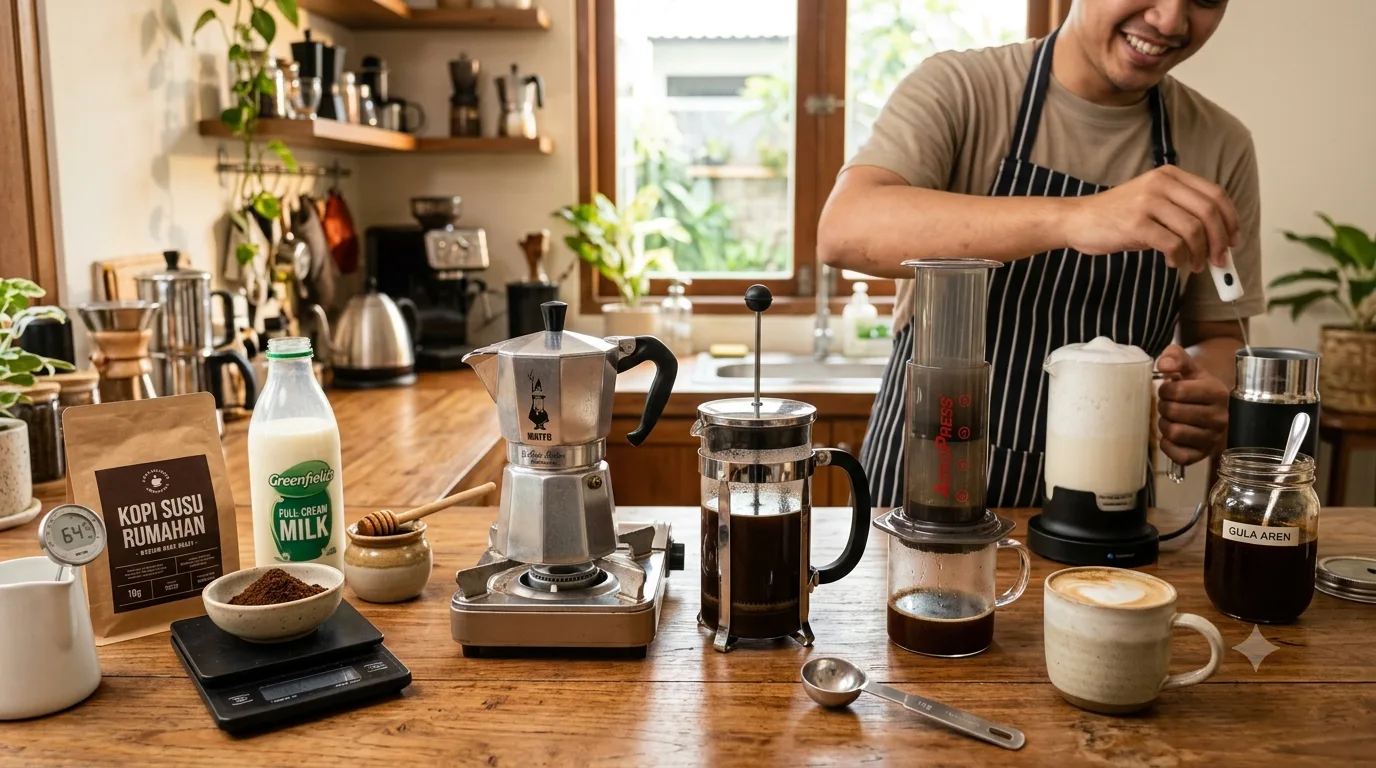 Cara Membuat Kopi Susu Ala Kafe di Rumah Tanpa Mesin Espresso