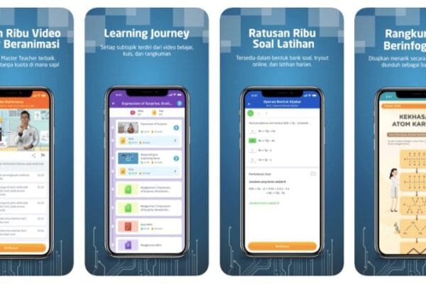 Tampilan platform e-learning lokal Ruangguru